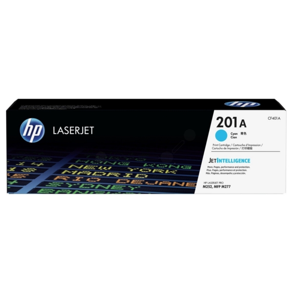 Original HP 201A / CF 401 A Toner cyan, 1.400 Seiten, 5,9 Cent pro Seite - ersetzt HP 201A / CF401A Tonerkartusche
