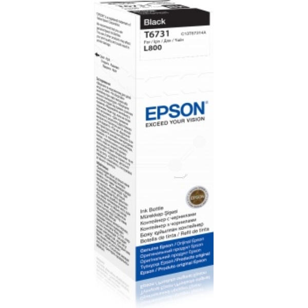 Original Epson C 13 T 67314A / T6731 Tintenpatrone schwarz, Inhalt: 70 ml - ersetzt Epson C13T67314A / T6731 Druckerpatrone