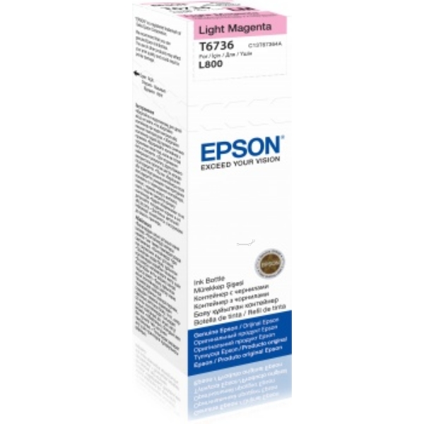 Original Epson L 800 Tintenpatrone (T6736 / C 13 T 67364A) photomagenta, Inhalt: 70 ml - ersetzt Druckerpatrone T6736 / C13T67364A für Epson L800