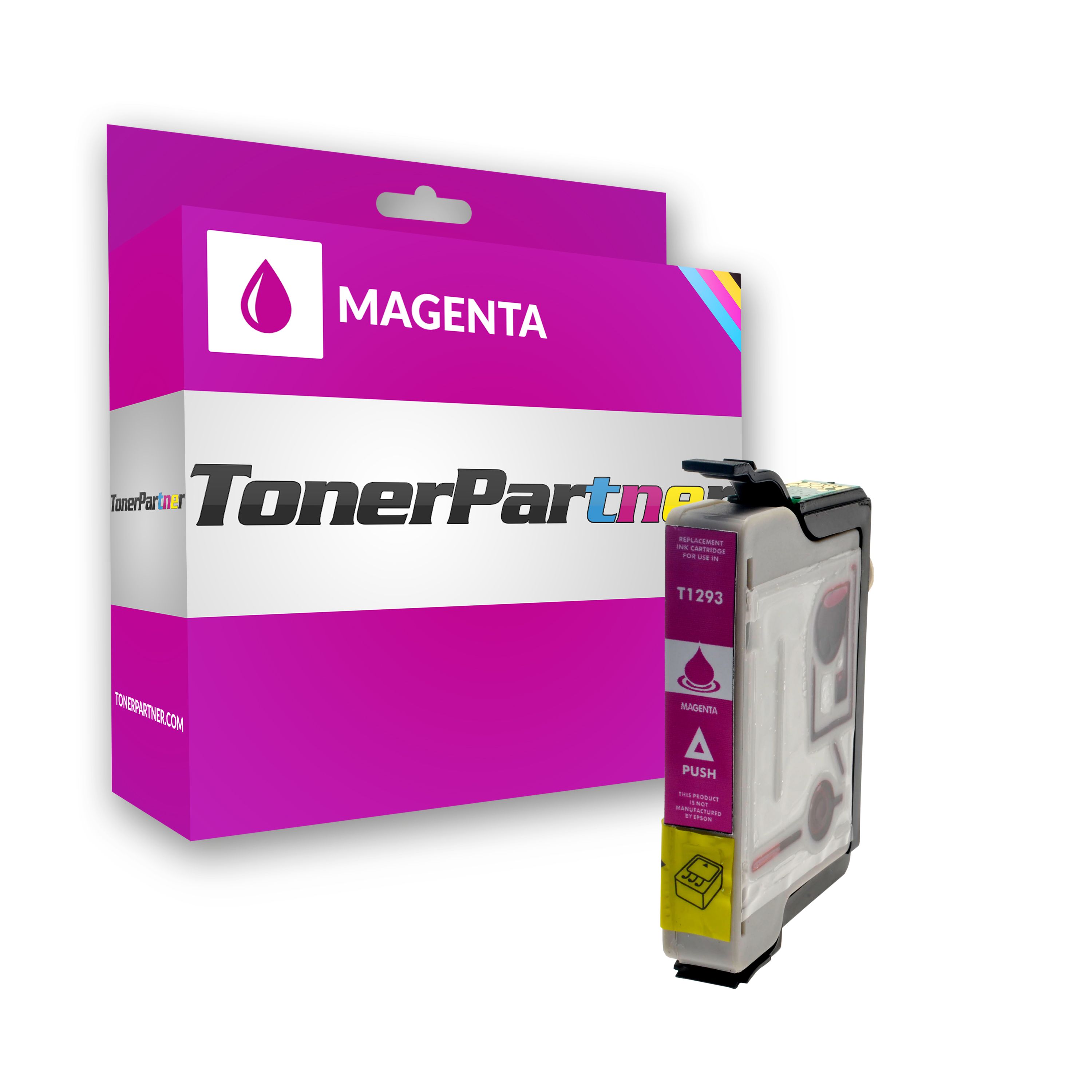 Kompatibel zu Epson Stylus Office BX 535 WD Tintenpatrone (T1293 / C 13 T 12934010) magenta, 380 Seiten, 1,88 Cent pro Seite von TonerPartner