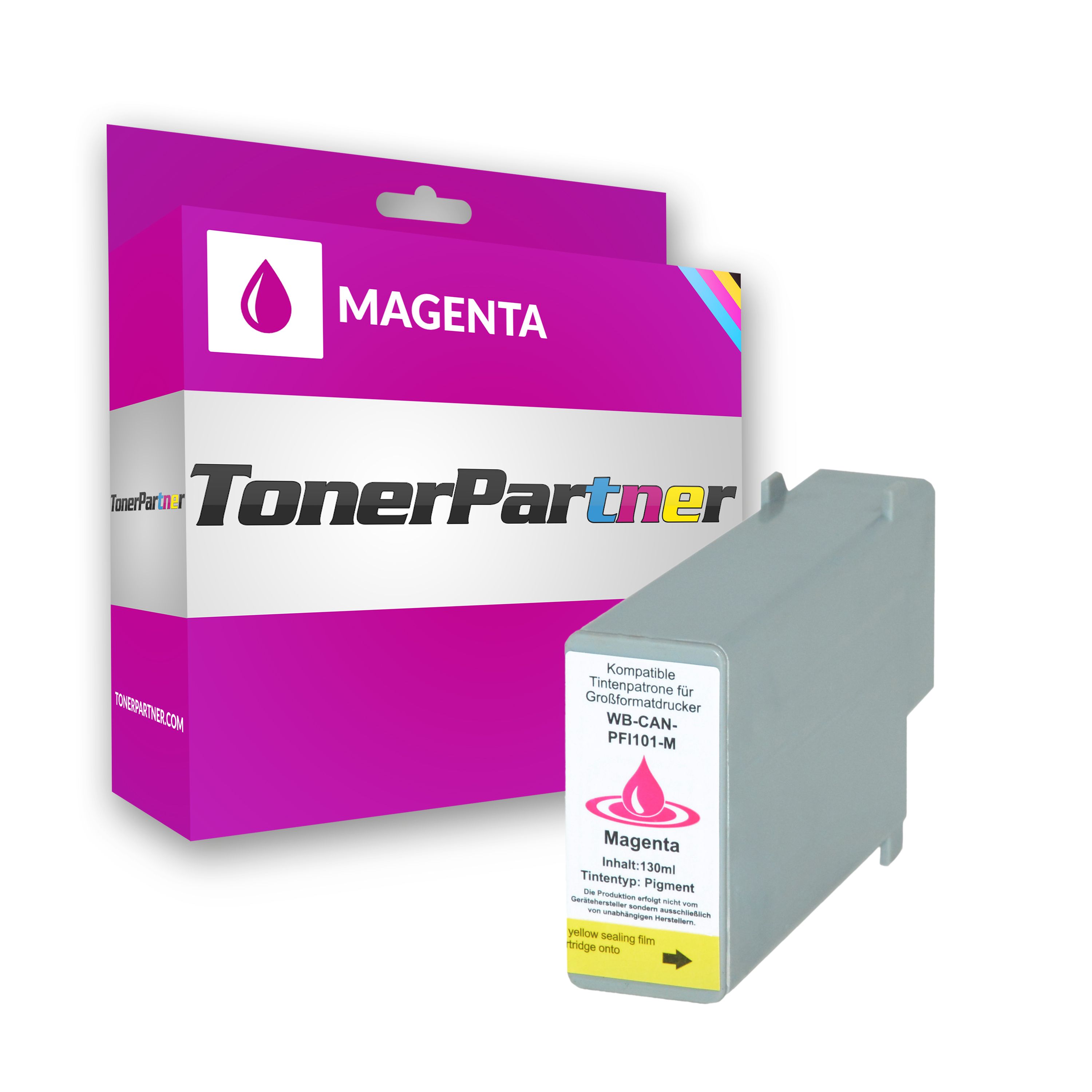 Kompatibel zu Canon 0885 B 001 / PFI-101 M Tintenpatrone magenta, Inhalt: 130 ml - ersetzt Canon 0885B001 / PFI101M Druckerpatrone von TonerPartner