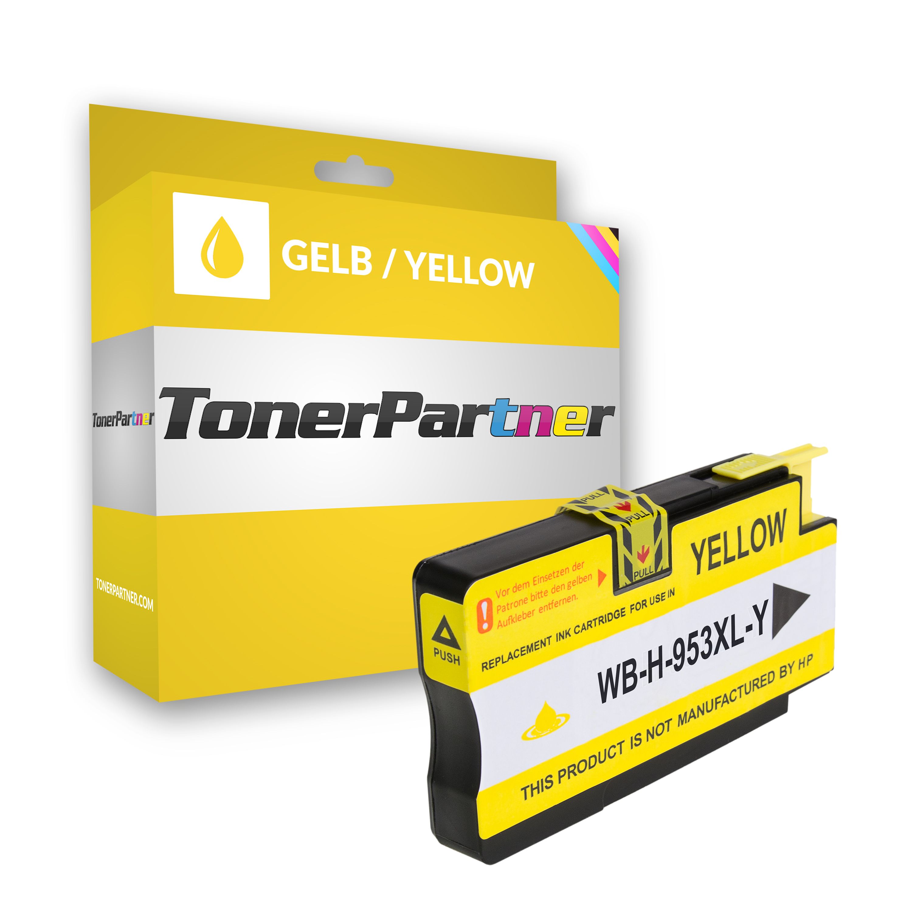 Kompatibel zu HP 953XL / F6U18AE Tintenpatrone gelb, 1.600 Seiten, 1,21 Cent pro Seite, Inhalt: 20 ml von TonerPartner